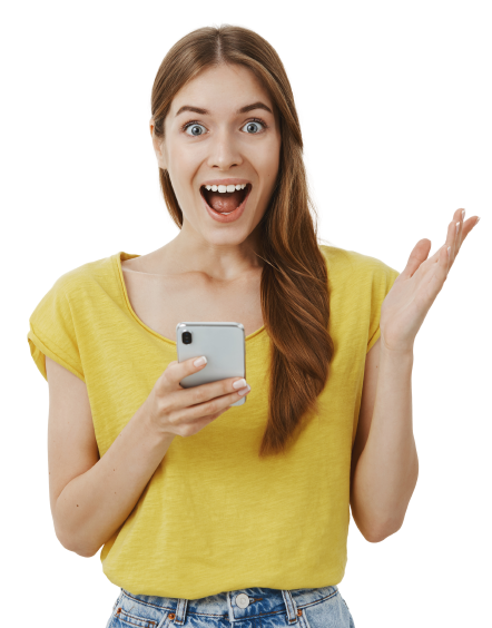 chica con celular